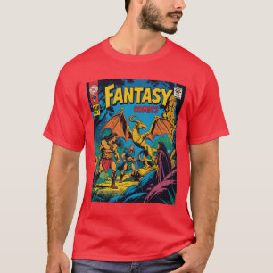Camiseta Historietas de fantasía: Una aventura retro desata