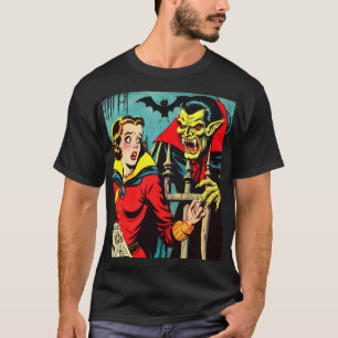 Camiseta Historietas de vampiros de terror retro