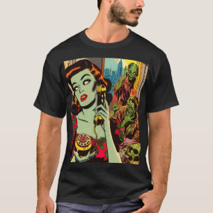 Camiseta Historietas de Zombie del horror vintage