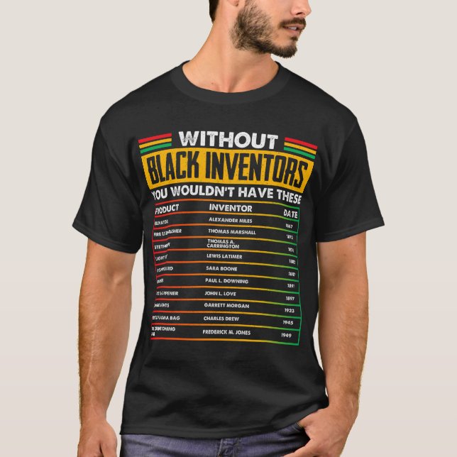 Camiseta History of Forgotten Black Inventors BHM (Anverso)