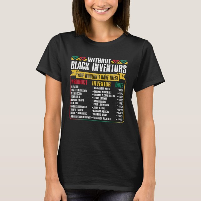 Camiseta History Of Forgotten Black Inventors Black History (Anverso)