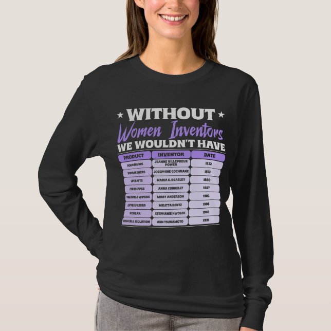 Camiseta History of Women Inventors, Purple Women's Day (Anverso)