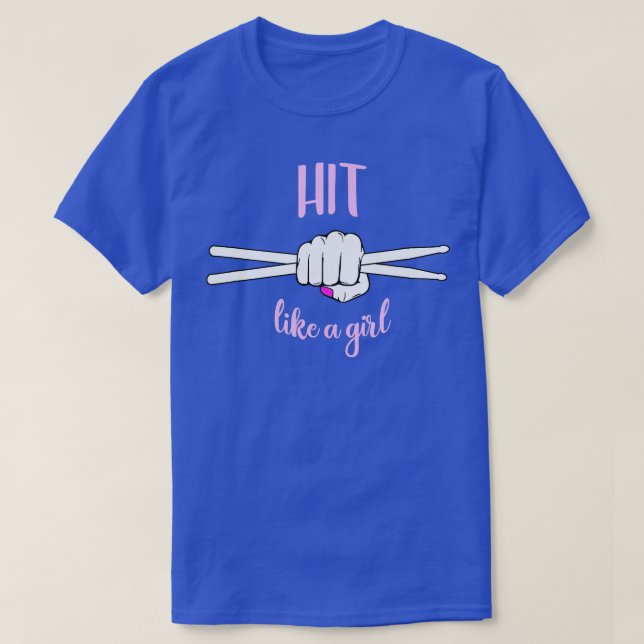 Camiseta Hit Like a Chica Drummer (Diseño del anverso)