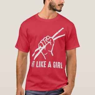 Camiseta Hit Like a Chica Drummer Drumsticks Drum Player Fu