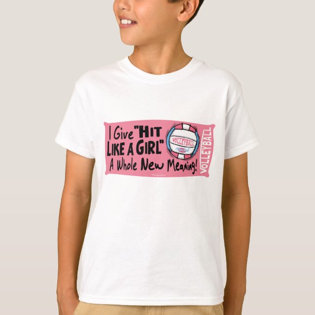 Camiseta Hit Like a Chica Volleyball de Mudge Studios (Anverso)