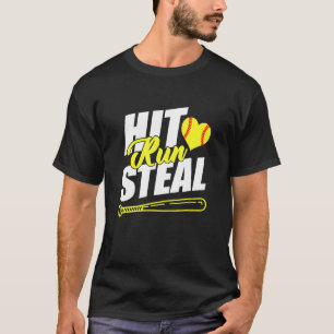 Camiseta Hit Run Steal Softball