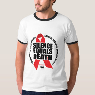 Camiseta HIV/AIDS: El silencio iguala muerte