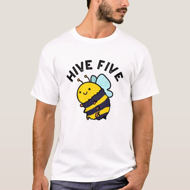 Camiseta Hive Five Funny High Five Bee Pun (Anverso)