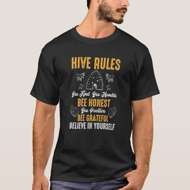 Camiseta Hive Rules Bee Kind Bee Humble Bee Pun (Anverso)