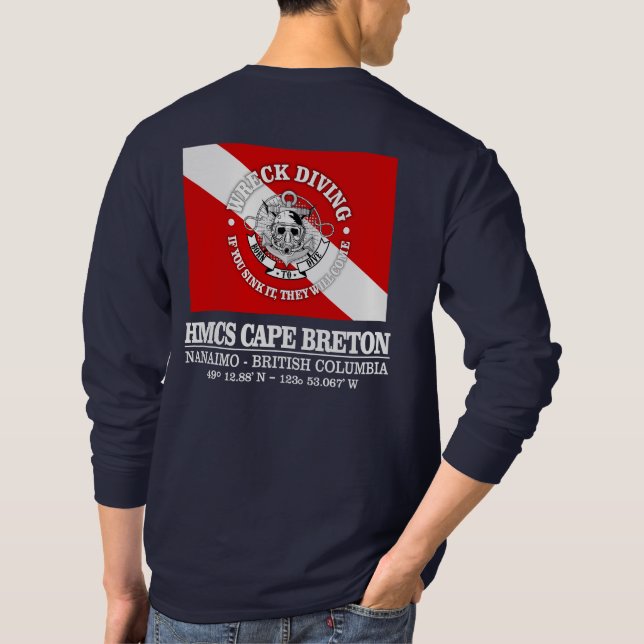 Camiseta HMCS Cabo Bretón (mejores restos de naufragio) (Reverso)