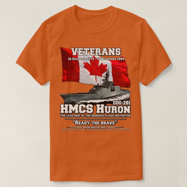 Camiseta HMCS Huron Royal Canadian Veterans (Diseño del anverso)