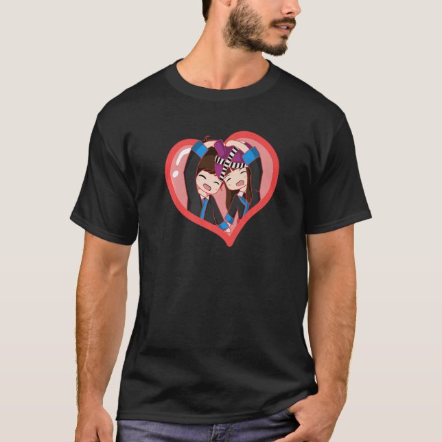 Camiseta Hmong Miao Girl Woman Heart Boy Man Couple Love Hm (Anverso)