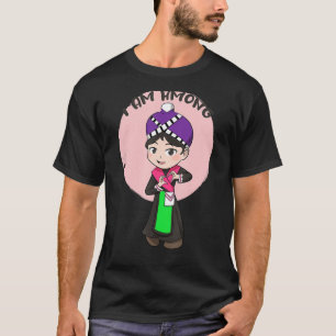 Camiseta Hmong Miao Orgullosa Chica tradicional Hmoob Quee