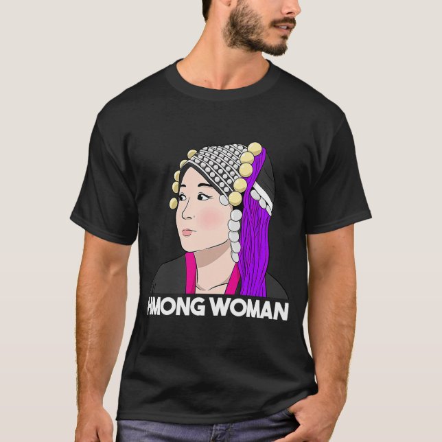 Camiseta Hmong Miao Orgullosa Chica tradicional Hmoob Quee (Anverso)