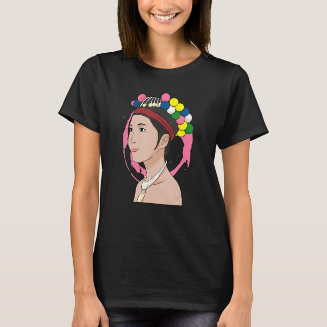 Camiseta Hmong Miao Orgullosa Mujer Chica Tradicional Hmoob (Anverso)