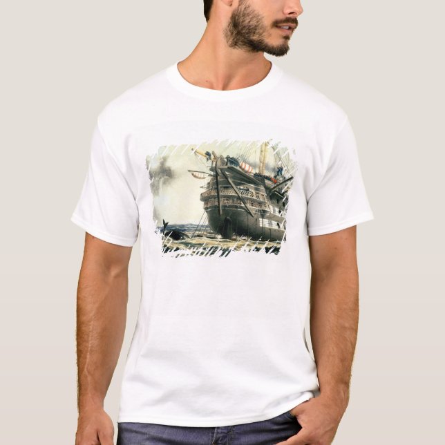 Camiseta HMS Agamemnon que pone el cable atlántico (Anverso)