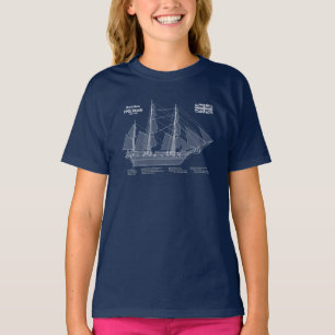 Camiseta HMS Beagle Tall Ship - Ship Blueprint ABD