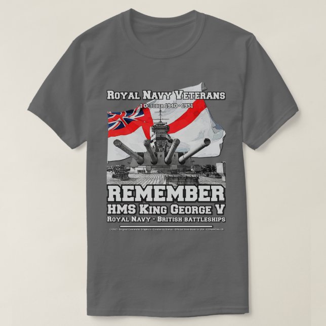 Camiseta HMS King George Vclass Veteranos de guerra (Diseño del anverso)