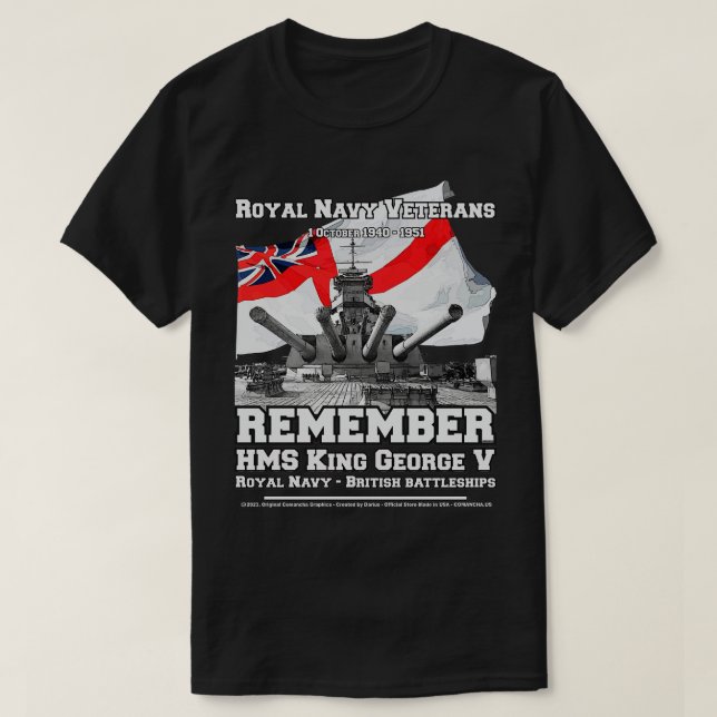 Camiseta HMS King George Vclass Veteranos de guerra (Diseño del anverso)