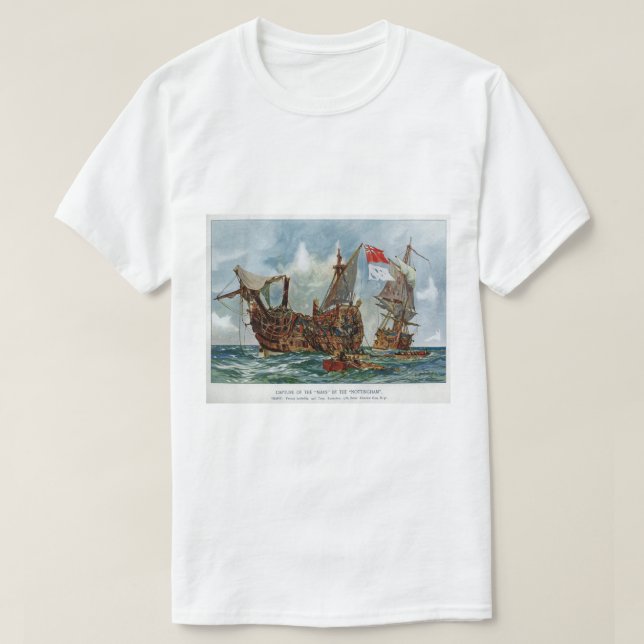 Camiseta HMS Nottingham y buque de guerra Mars 1703 (Diseño del anverso)