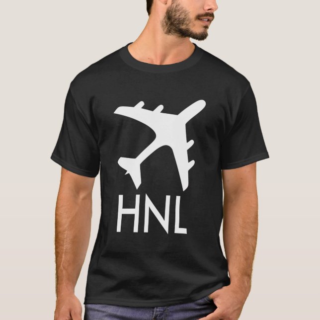 Camiseta Hnl Código Aeropuerto Etiqueta De Equipaje Honolul (Anverso)