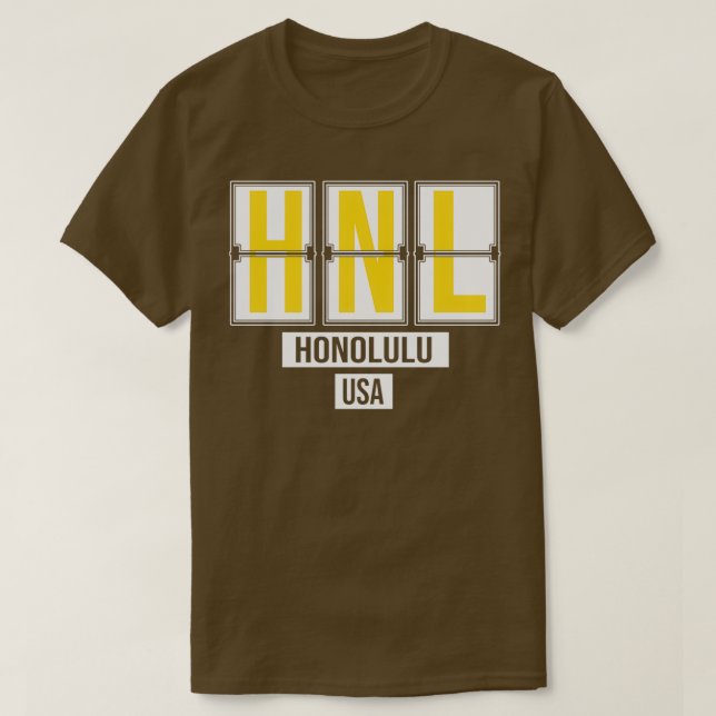 Camiseta HNL Honolulu Hawaii Código del Aeropuerto de Souve (Diseño del anverso)