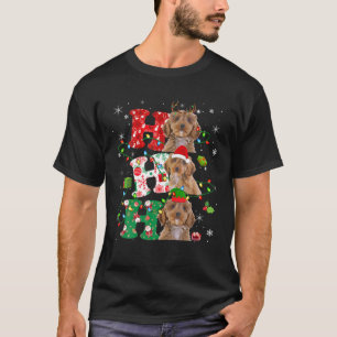 Camiseta Ho3 Christmas Lights Santa Elf Reindeer Cockapoo
