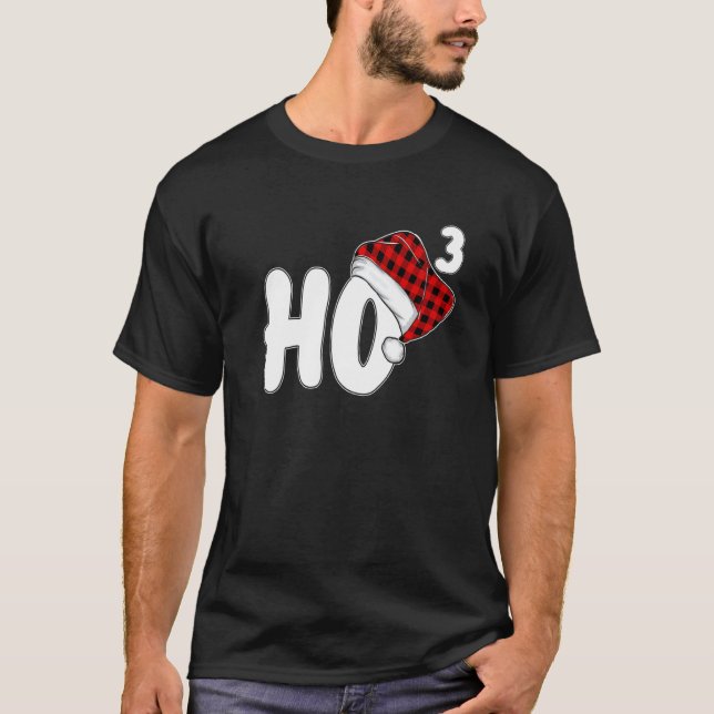 Camiseta Ho 3 Navidades de Santa Red Plaid Claus Ho H (Anverso)