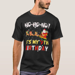 Camiseta Ho Cómo son mis Navidades de cumpleaños número 7 S