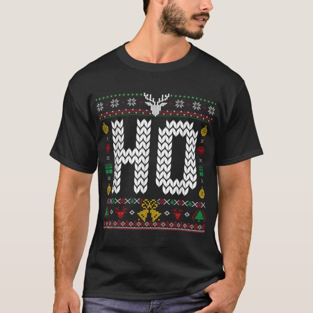 Camiseta Ho - Donde Mis Hos Con Navidades Feo Derraman Matc (Anverso)