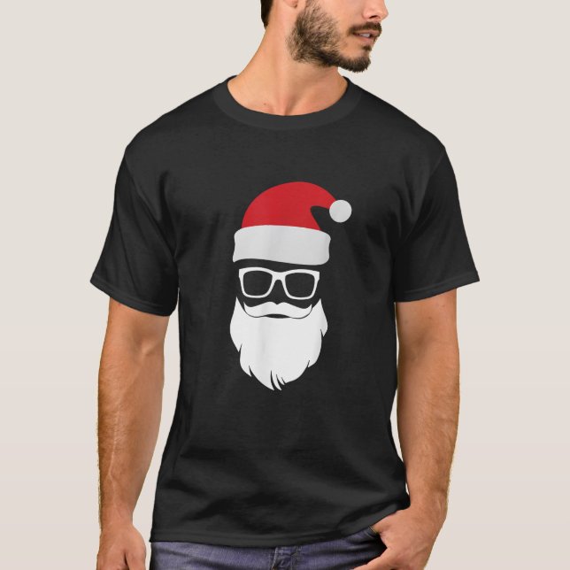 Camiseta Ho Gafas de sol Hipster Gift Santa Hat Clau (Anverso)