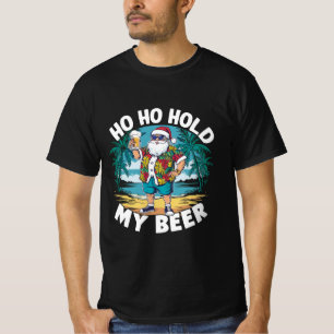 Camiseta Ho Ho Agarra Mi Cerveza Navidad en Julio Santa de 