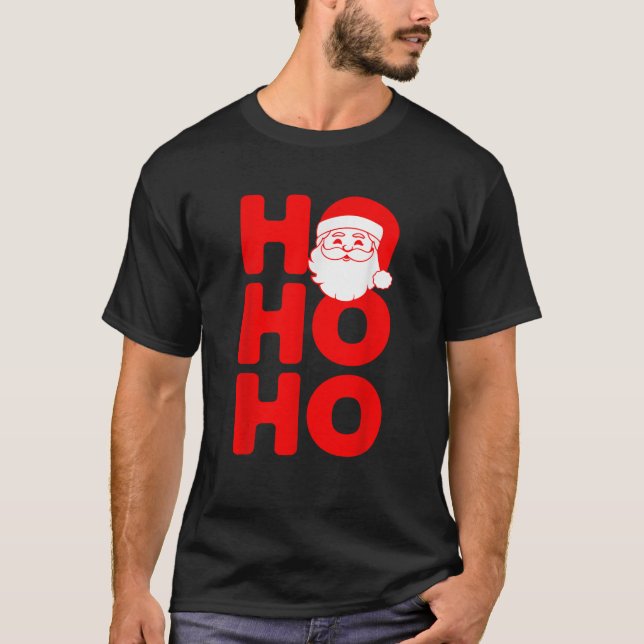 Camiseta HO HO HO 3 Santa Claus Xmas  (Anverso)