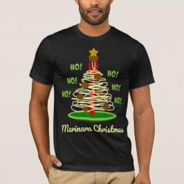 Camiseta ¡Ho! ¡Ho! ¡Ho! Árbol de pasta de los Navidades de 