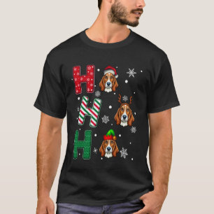 Camiseta Ho Ho Ho Basset Hound Perro Navidad Santa Claus