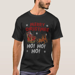 Camiseta Ho Ho Ho con Santa Hat Feliz Navidad Santa Cla