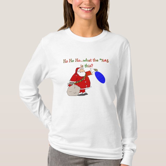 CAMISETA HO HO HO CUÁL LA F ES ESTE BOLSO DE SANTA AMBU (Anverso)