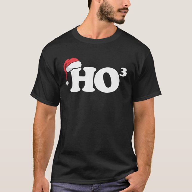 Camiseta Ho Ho Ho Cubed  Christmas Santa Claus (Anverso)