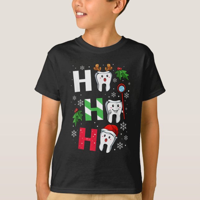 CAMISETA HO HO HO DENTIS FELIZ NAVIDAD (Anverso)