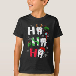 CAMISETA HO HO HO DENTIS MERRY CHRISTMAS