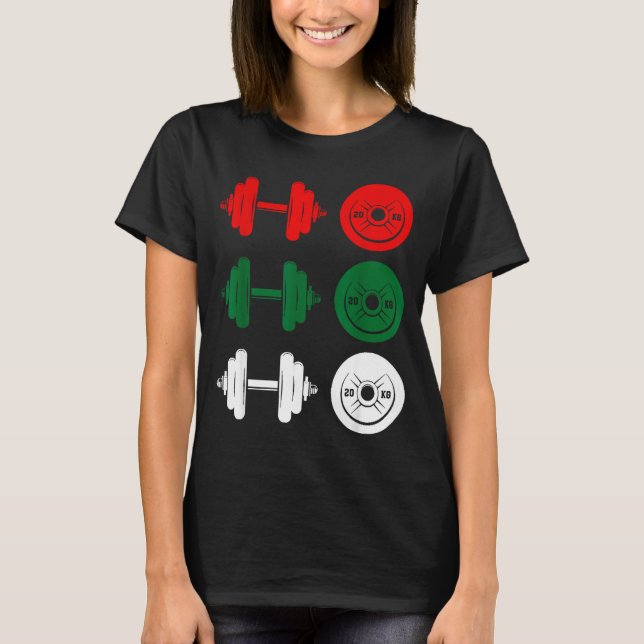 Camiseta Ho Ho Ho Funny Dumbbell Christmas Weightlifting Gy (Anverso)