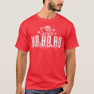Camiseta Ho Ho Ho Funny Santa Love Christmas Tree Holiday S