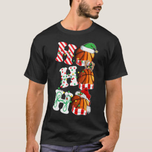 Camiseta Ho Ho Ho Ho Básquetbol enciende a los renos de San