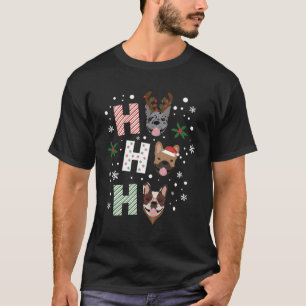 Camiseta Ho Ho Ho Ho Bulldog francés Feliz Navidad