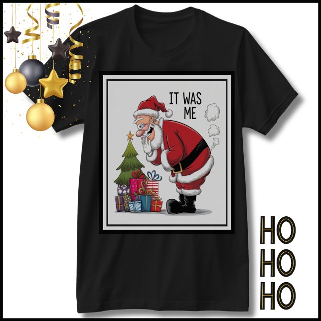 Camiseta Ho Ho Ho Ho Funny Santa Navidades (Funny Santa Christmas T-Shirt. I saw Santa Farting! A great gag gift for Dad on Christmas Day! )