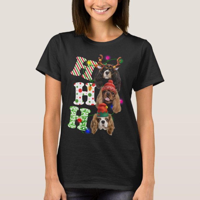 Camiseta Ho Ho Ho Ho Ho Cavalier Rey Charles Spaniel Cute C (Anverso)