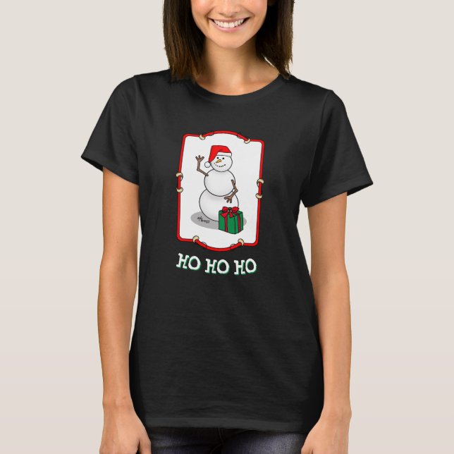 Camiseta Ho Ho Ho Ho Ho Feliz Navidad Santa Cute Snowman (Anverso)