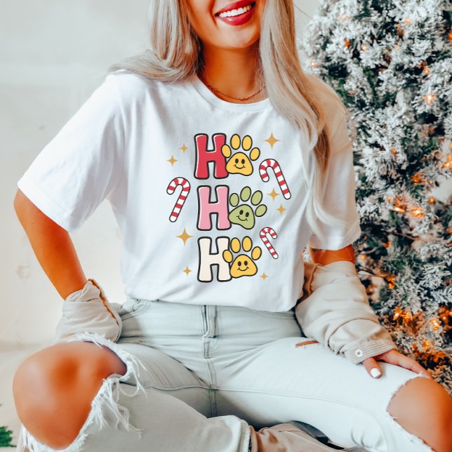 Camiseta Ho Ho Ho Ho Ho Paw Print Navidades T-Shirt (Subido por el creador)