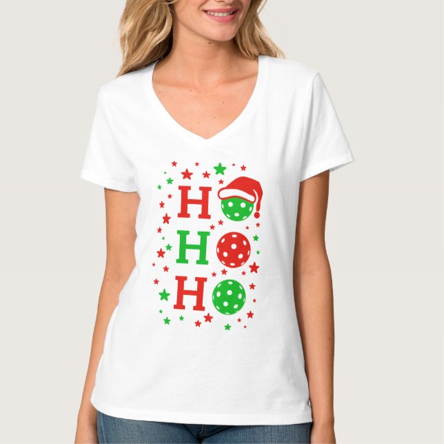 Camiseta Ho Ho Ho Ho Ho Pickleball - Deportes divertidos pa (Anverso)
