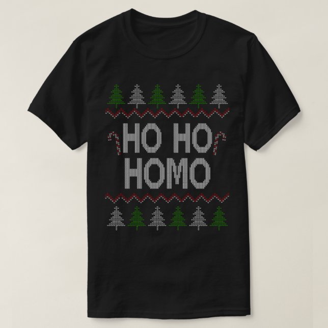 Camiseta Ho Ho Ho Ho Homo homosexual Navidades homosexuales (Diseño del anverso)